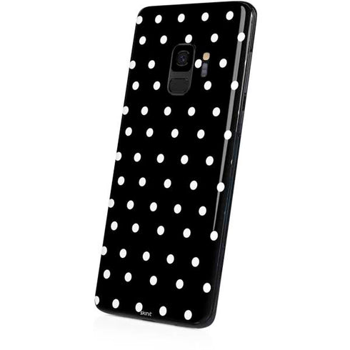 Black and White Polka Dots Galaxy S9 Skin